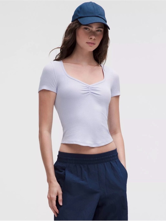 lululemon athletica Tops - Lululemon NWT Hold Tight Sweetheart Short Sleeve Ribbed Modal Top Size 10